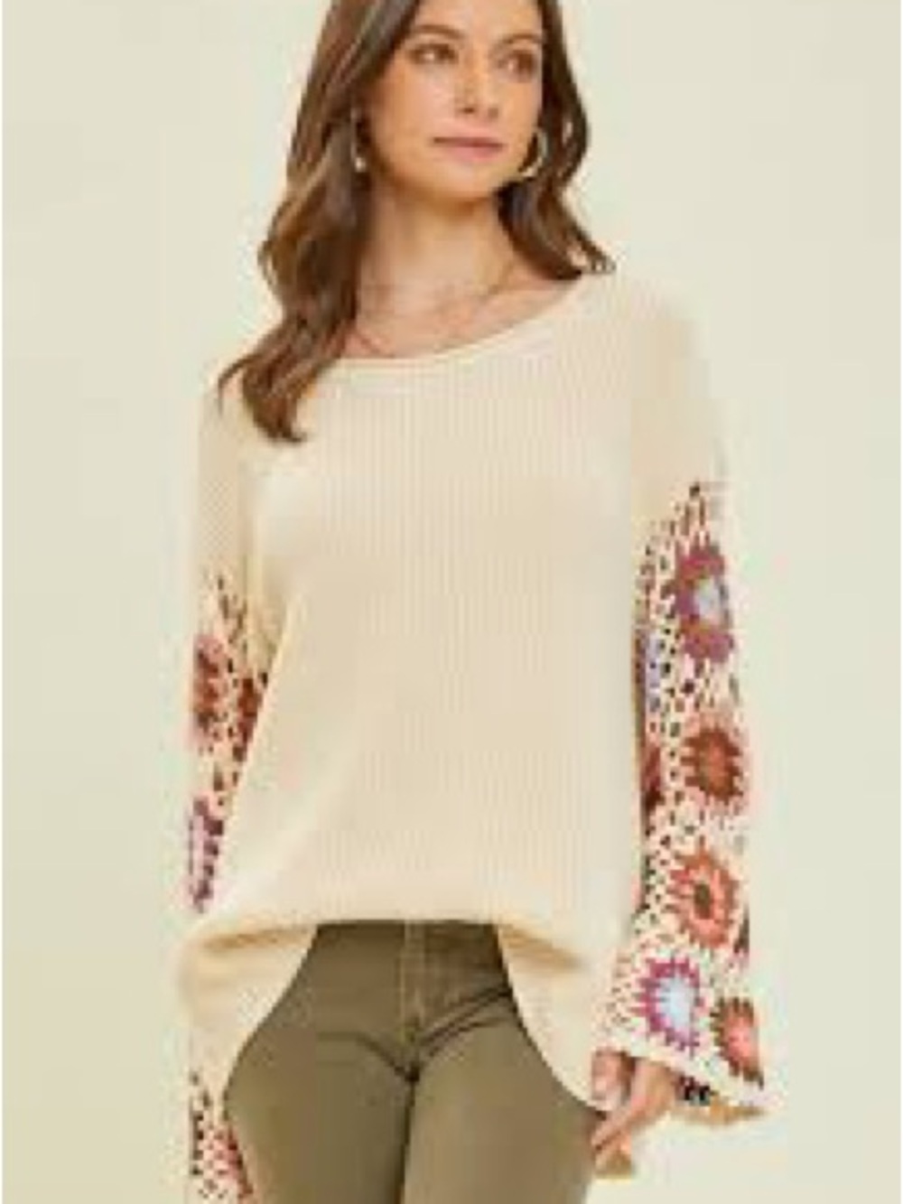 Heyson Granny Square Crochet Sleeve Sweater — Size Large